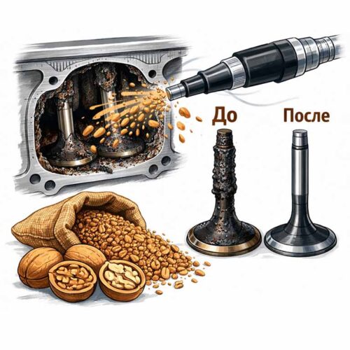 Орехоструйная чистка впуска и клапанов